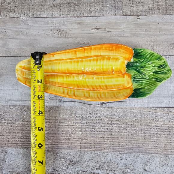 Vintage Carrots Serving Dish Relish Appetizer Dessert Spoon Rest Made In Italy - Picture 6 of 7